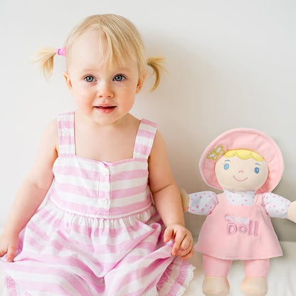 Linzy Plush Soft Plush Baby Doll Blond Hair My First 10''