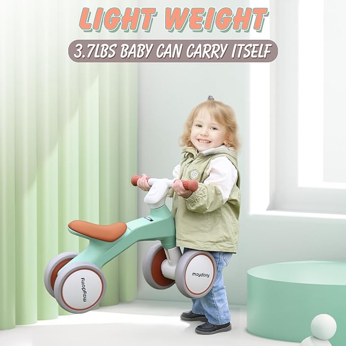 Maydolly Baby Balance Bike, Toddler Balance Bike for 1 Year Old Boys Girls 4 Wheels 10-36 Month