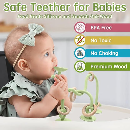 Baby Sensory Teething Chew High Chair Suction Toys for Infant 6 12 18 24