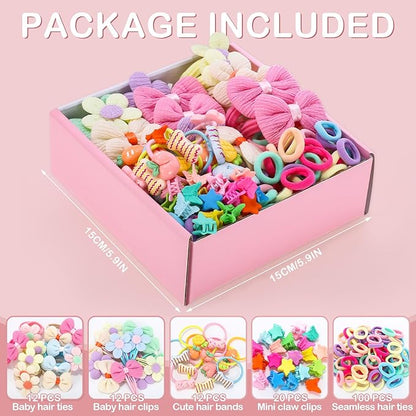 156 Pcs Toddler Hair Ties Girls Hair Accessories, Baby Hair