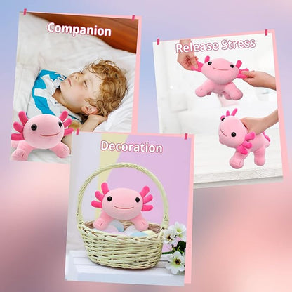 Kawaii Axolotl Plush Toy 10.5'' Soft Stuffed Animal Pillow Doll