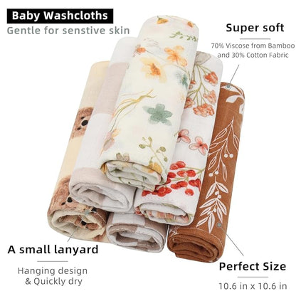 LifeTree Baby Washcloths, Muslin Face Towels