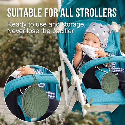 Smlpuame 4 Pack Pacifier Holder Case Set,2 Silicone Portable Pacifier Cover Pouch Bag for Diaper Bags Baby Carriage with 2 Transparent Pacifier Storage Container Box