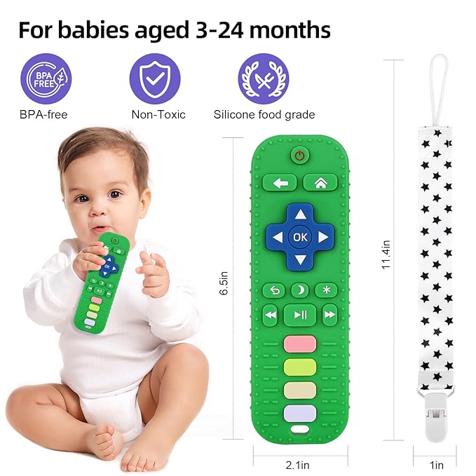 Chuya Remote Teethers Silicone Baby Teething Toys TV Remote Teether Toy