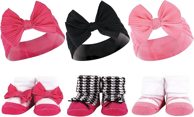 Hudson Baby Girl's Headband and Socks Giftset