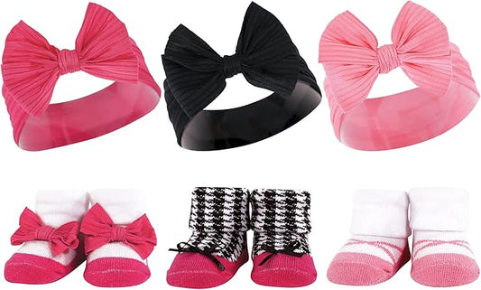Hudson Baby Girl's Headband and Socks Giftset