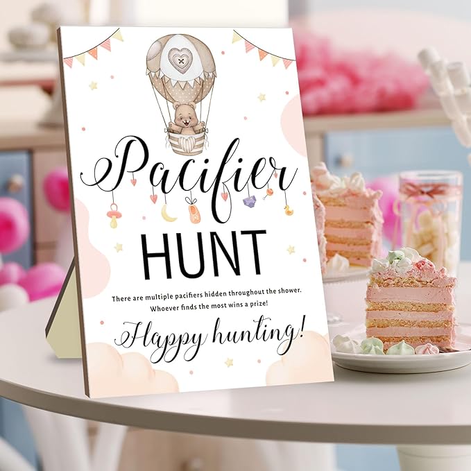 Pacifier Hunt Game for Baby Shower, Baby Shower Games Set Included 50 Mini Pink Acrylic Pacifiers and 50 Blue Pacifiers