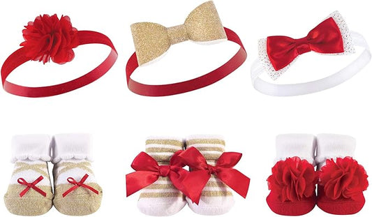 Hudson Baby Girl's Headband and Socks Giftset