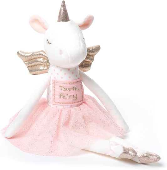 Bearington Collection Twinkles Soft Plush Unicorn Tooth Fairy Doll, 14 Inches