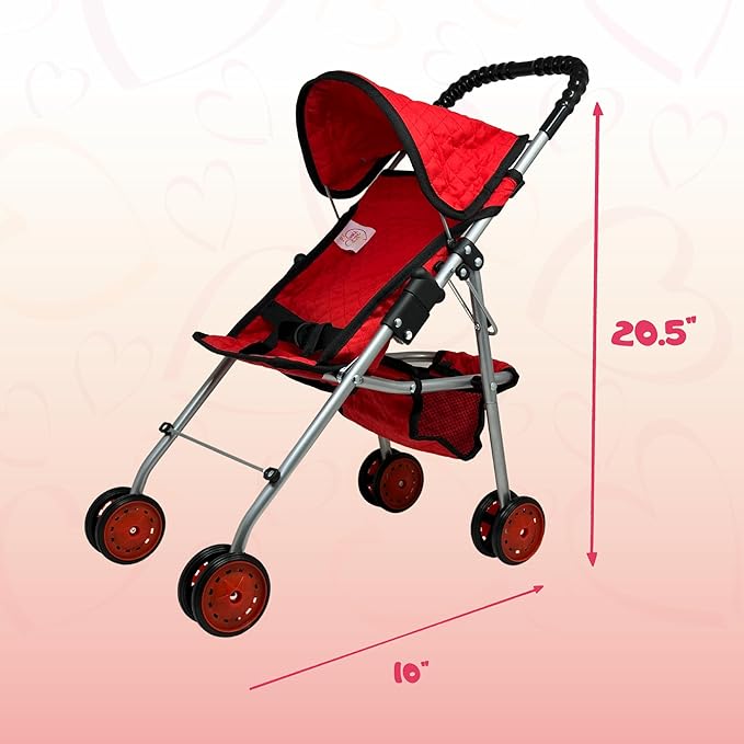 My First Baby Doll Stroller for Toddlers 3 Year Old Girls, Little Kids | Folding Baby Stroller for Dolls