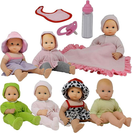 Baby Doll Clothes New Born Baby Doll Outfits for 14 15 and 16 inch Dolls Includes Doll Accessories Bottle, Pacifier