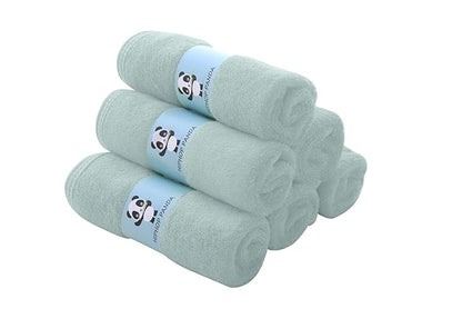 HIPHOP PANDA Baby Washcloths, Rayon Made from Bamboo - 2 Layer Ultra Soft Absorbent Newborn Bath Face Towel 6 Pack