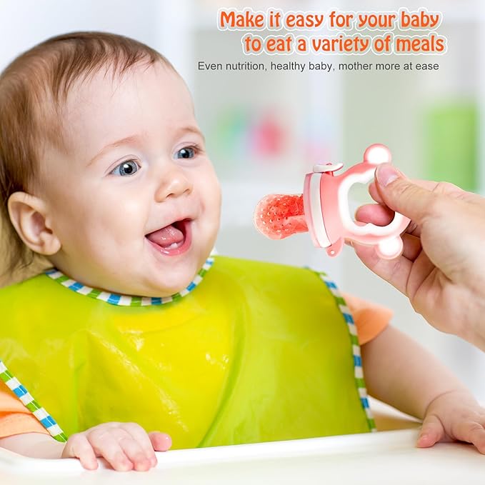 Baby Solids/Frozen Fruit Feeder Pacifier, Infant Teether Toy 4M+ 2-Pack -