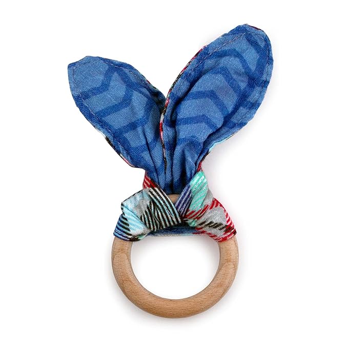 Kanga Care Baby Soft Muslin Sensory Crinkle Bunny Ear Wood