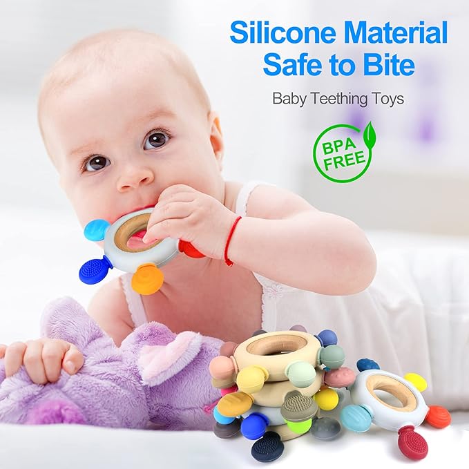 Baby Teething Toys Silicone Teethers BPA Free Silicone Rudder
