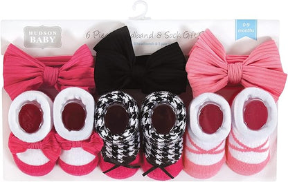 Hudson Baby Girl's Headband and Socks Giftset