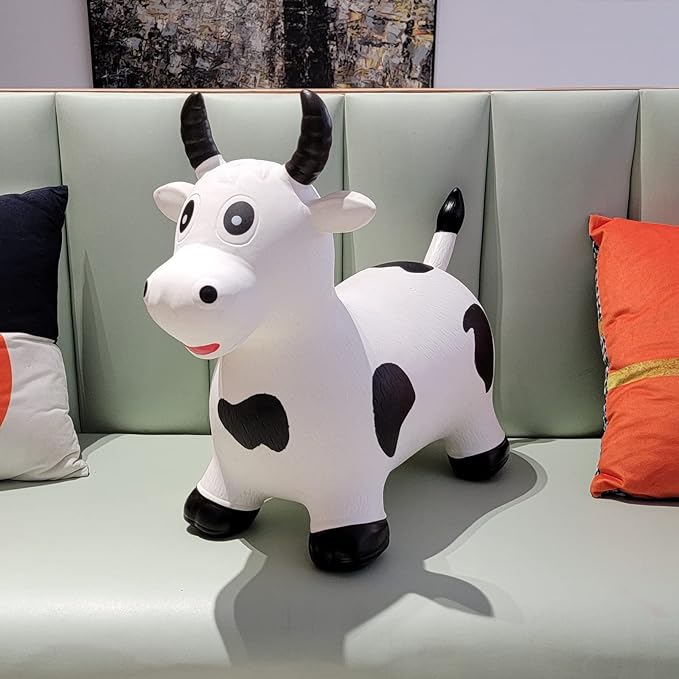 HotMax Bouncy Cow Hopping Horse Toys, Inflatable Bouncing Animal Hopper for Toddlers or Kids 2 3 4 Year