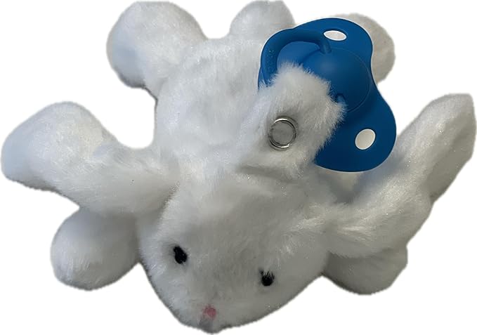 Furry Friend Pacifier Plush Toy - Ultra Soft Cuddly 100% Polyester with Medical Grade Silicone Pacifier (Color Varies), Machine Washable
