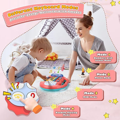 Ideashop Baby Piano Toys for 6 to 12 Months, Light 1 2 3 Years