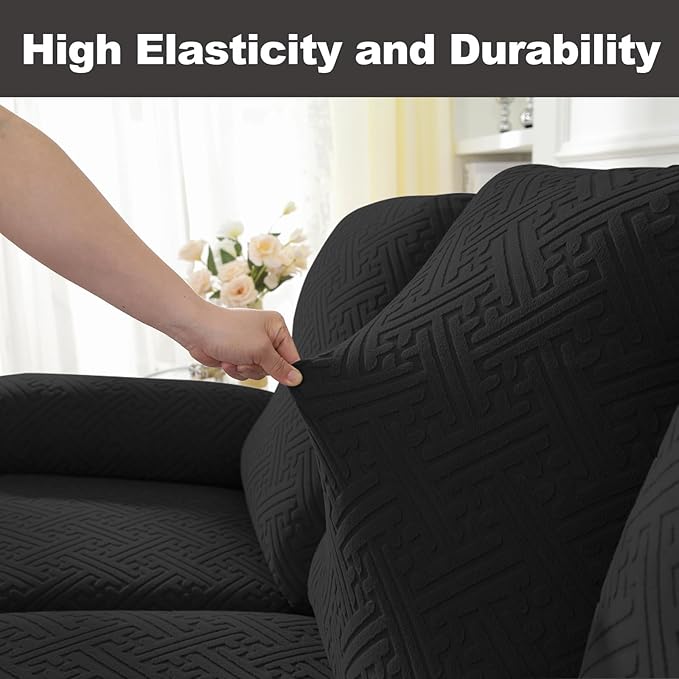 NORTHERN BROTHERS Recliner Chair Covers, Lazy Boy Recliner Covers, Stretchy Cover for Recliner Chairs, Black