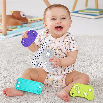 Chuya Baby Teether Toys,Remote Teething Toys Chew Toy for Babies 3-12 Months(4 Pack)