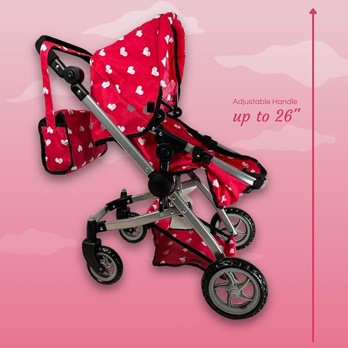 Convertible Combo Baby Doll Stroller for 3 Year Old Girls
