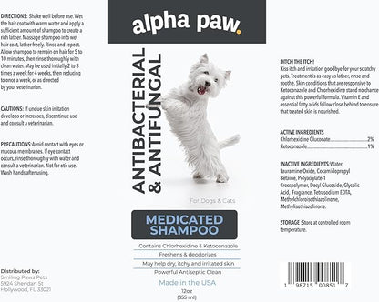 Smiling Paws Pets Medicated Grooming Kit Including: Wipes, Shampoo, and Brush for Dogs & Cats