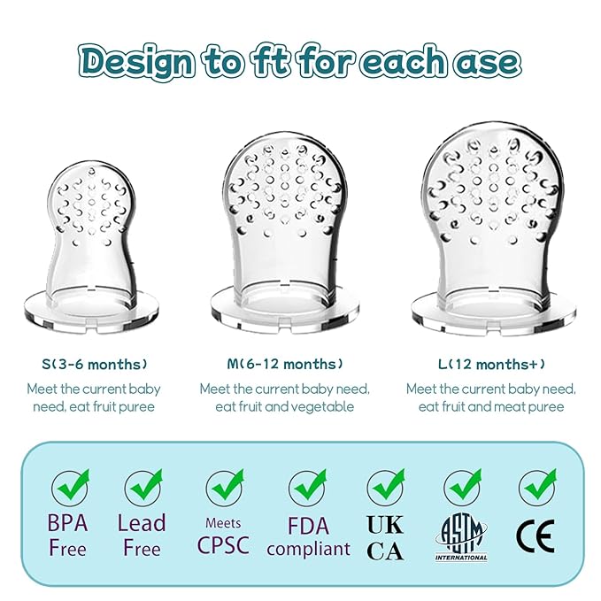 Baby Solids/Frozen Fruit Feeder Pacifier, Infant Teether Toy 4M+ 2-Pack (Dolphin