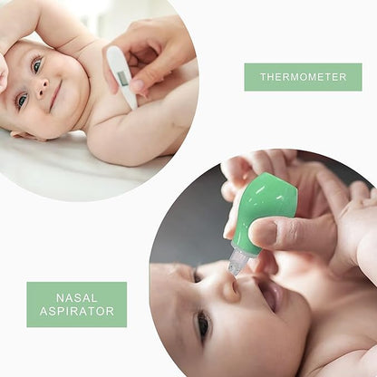 24 in 1 Baby Health Care and Grooming Kit - Newborn Essentials, Baby Must Haves for Boys & Girls, New Baby Gift Includes Electric Nail Trimmer Baby Nasal Aspirator (Green)