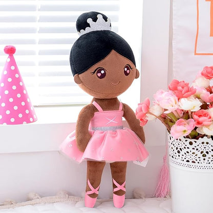 Gloveleya Ballet Dolls Baby Girl Gifts Plush African American Ballerina 13"