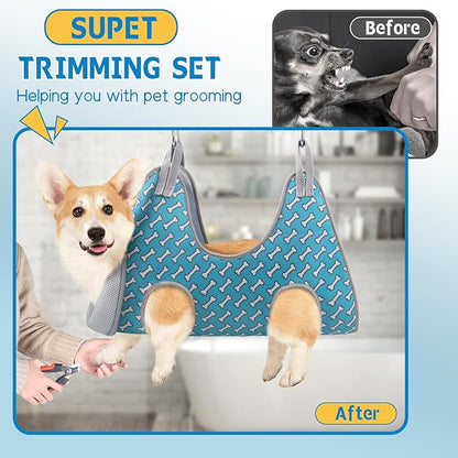 Supet XL Dog Grooming Hammock, Relaxation Pet Grooming Hammock Restraint Dog & Small Animal Leashes Sling for Grooming Helper for Nail Trimming Clipping