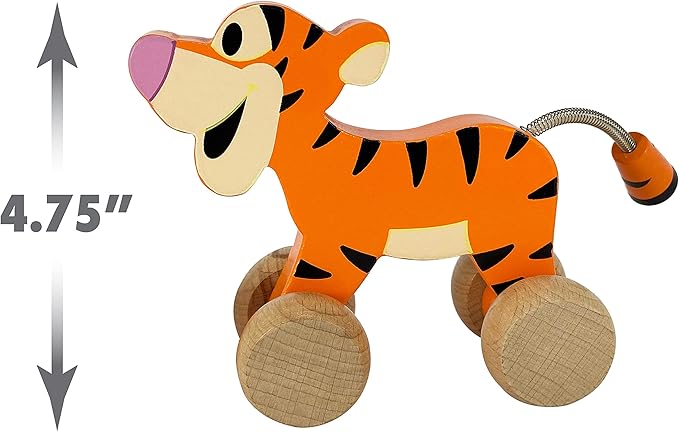 Just Play Disney Wooden Toys 6.5-inch Tigger the Tiger Clutch Toy, Classic Look 18 Month