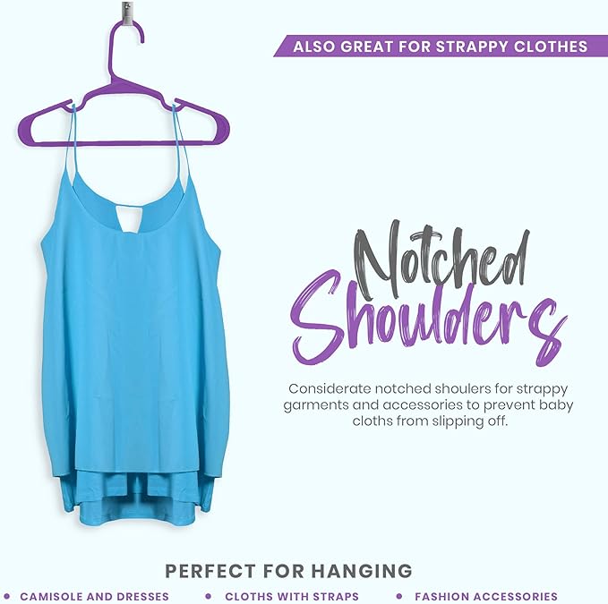 Utopia Home 40 Pack Kids Hangers - 11.5 Inch Plastic Baby Hangers for Closet - Childrens Hanger for Clothes & Infant Hanger for Closet - Ideal for Everyday Standard Use (Purple)