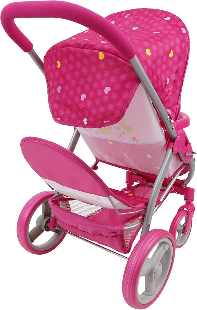 509 Crew 509: Garden Twin Doll Stroller - Kids Pretend Play, Front Swivel Wheels 3+