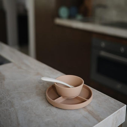 mushie Silicone Suction Bowl | BPA-Free Non-Slip Design (Natural)