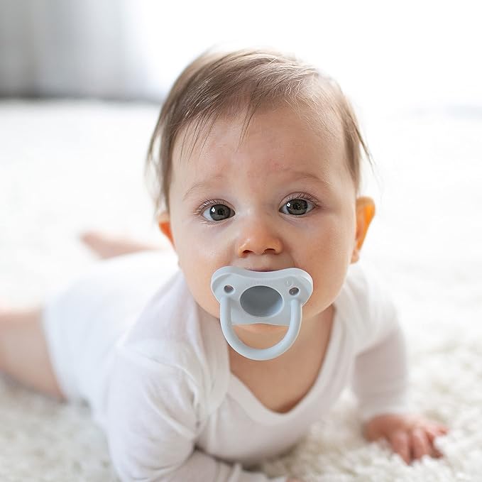 Dr. Brown's HappyPaci 100% Silicone Baby Pacifier, Contoured One-Piece Design 0-6m, BPA-Free, 3 Pack