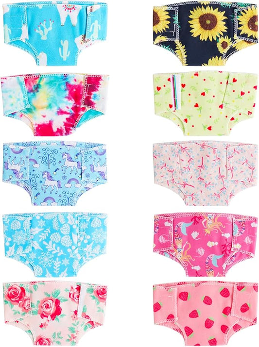 SOTOGO 10 Pieces Doll Diapers Doll Underwear Doll Underpants Doll 14-18 Inch