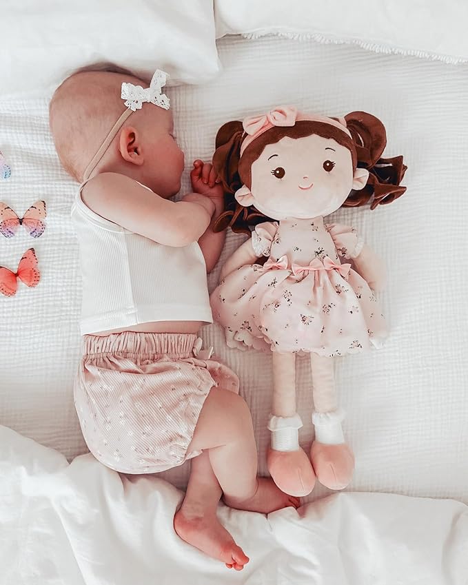 Soft Baby Doll Toys (16''), My First Baby Rag Doll for 1 Year-Old Girl Birthday Gift
