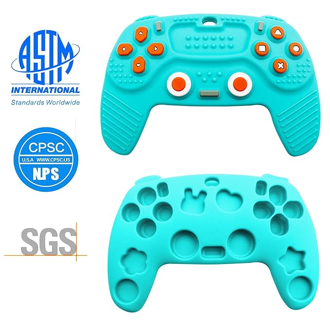 Teething Remote Control for Baby with Pacifier Clip, Funny Teethers for Baby for Baby Girl Or Boy 3-6 6-12
