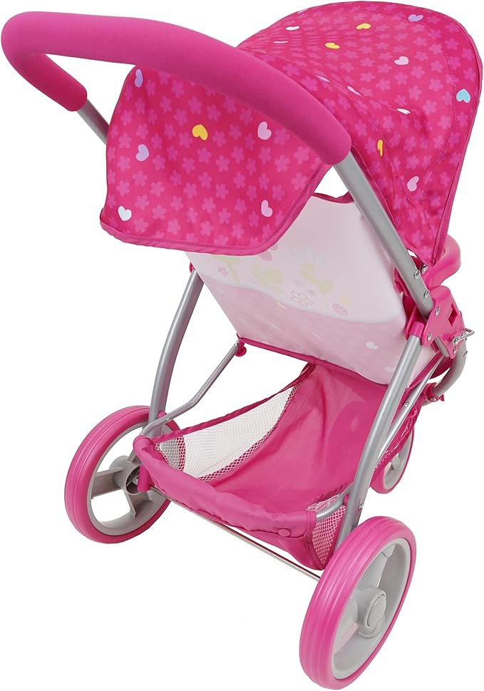 509 Crew Garden Doll Jogger Stroller - Kids Pretend Play, Front Bumper Bar 3+