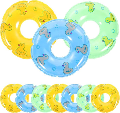 Toyvian 10pcs Mini Swim Rings Doll Lifebuoy Inflatable Doll Inflatable