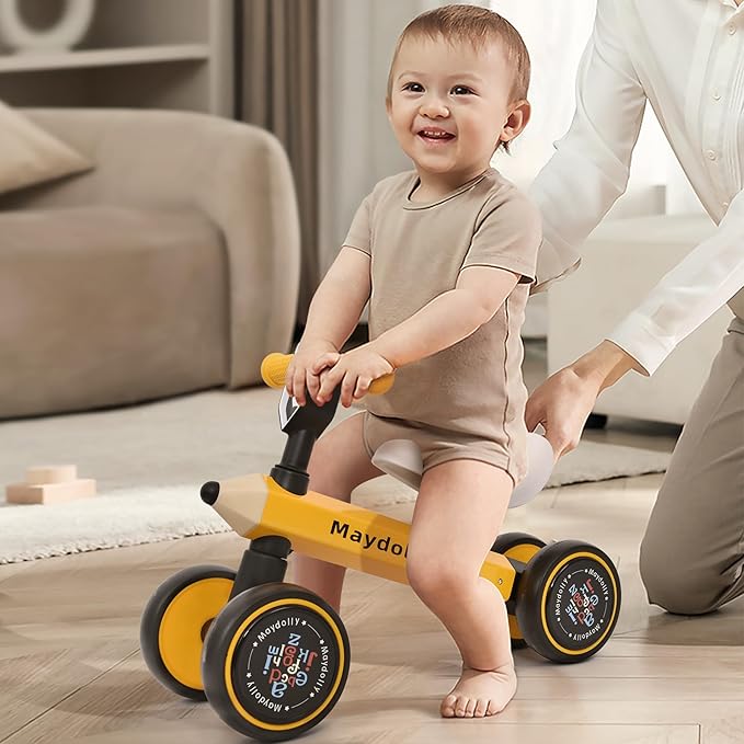 Maydolly Baby Balance Bike Bicycle Toys for 1 Year Old 10-24 Months 4 Wheels
