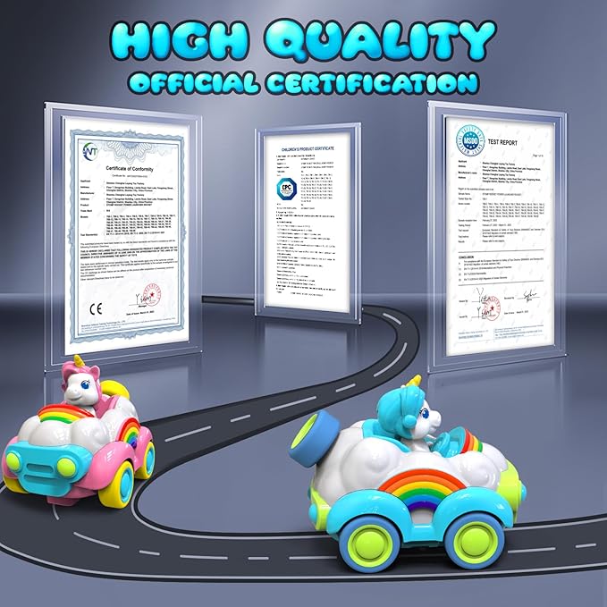 HopeRock Unicorn Toys Remote Control Cars,Toys for Ages 2-4 2 Year 2 Pack 2 3 4 5 6 Year