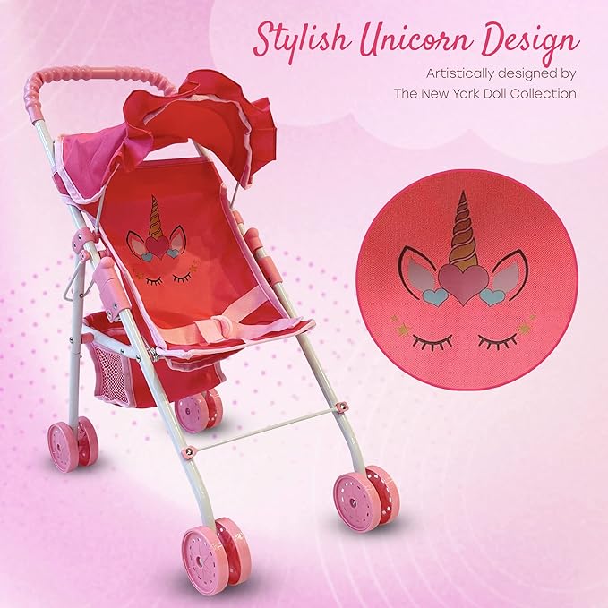 My First Baby Doll Stroller for Toddlers 3 Year Old Girls, Little Kids | Folding Baby Stroller for Dolls
