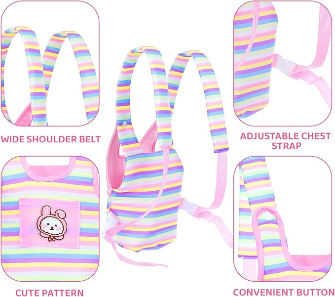 Baby Doll Carrier for 16-18 Inch Dolls,Baby Doll Carrier Backpack with Baby Doll Clothes and Accessories Included Baby Carrier for Little Girl