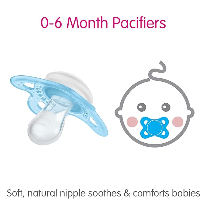 MAM Variety Pack Baby Pacifier, Includes 3 Types of Pacifiers 0-6 Months, 3 Count 1)