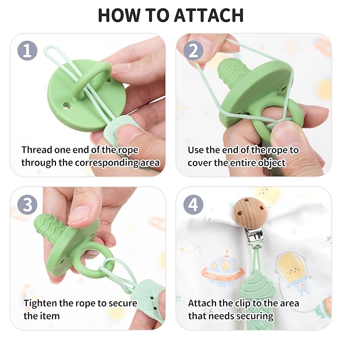 Pacifier Clip - Pacifier Holder Clip ??3 Pack Silicone