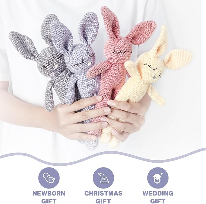 Moni's Choice Stuffed Animal Baby Bunny Rabbit Plush Knitted Doll