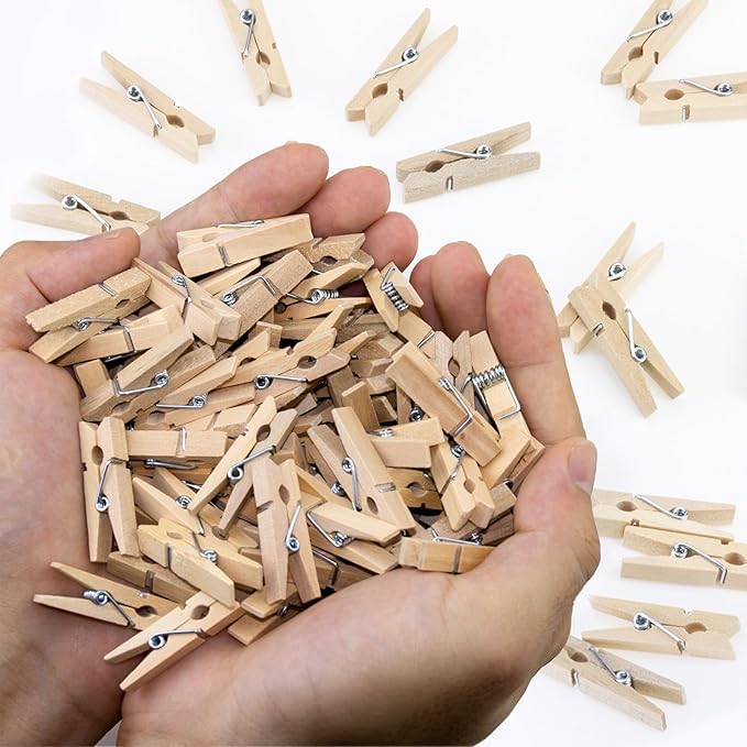 1.4 Inch Mini Clothes Pins for Photo, 130 Pcs Small Clothes Pins