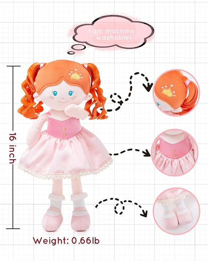 Soft Baby Doll Toys (16''), My First Baby Rag Doll for 1 Year-Old Girl Birthday Gift